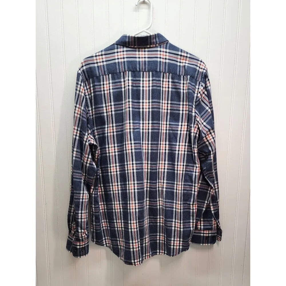 Banana Republic Mens Blue & Red Plaid Button-Down Shirt Long Sleeve Size L - Picture 4 of 10